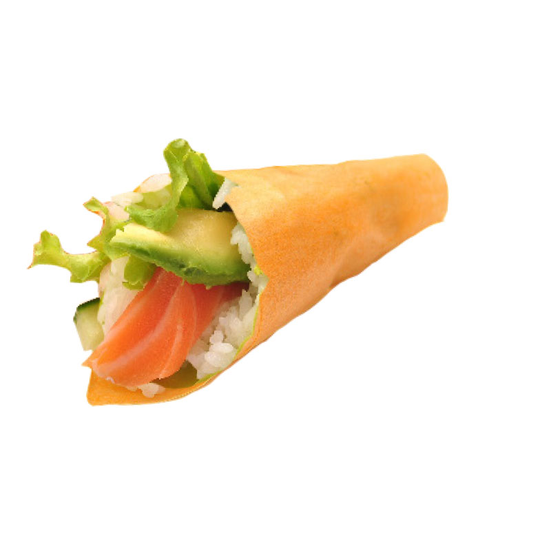416 Cornet temaki  (soja saumon avocat)  (1 pièce)